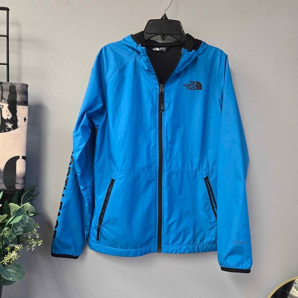 The North Face Boys WindWall Full-Zip‎ Hooded Jacket - Blue - Size L (14/16)